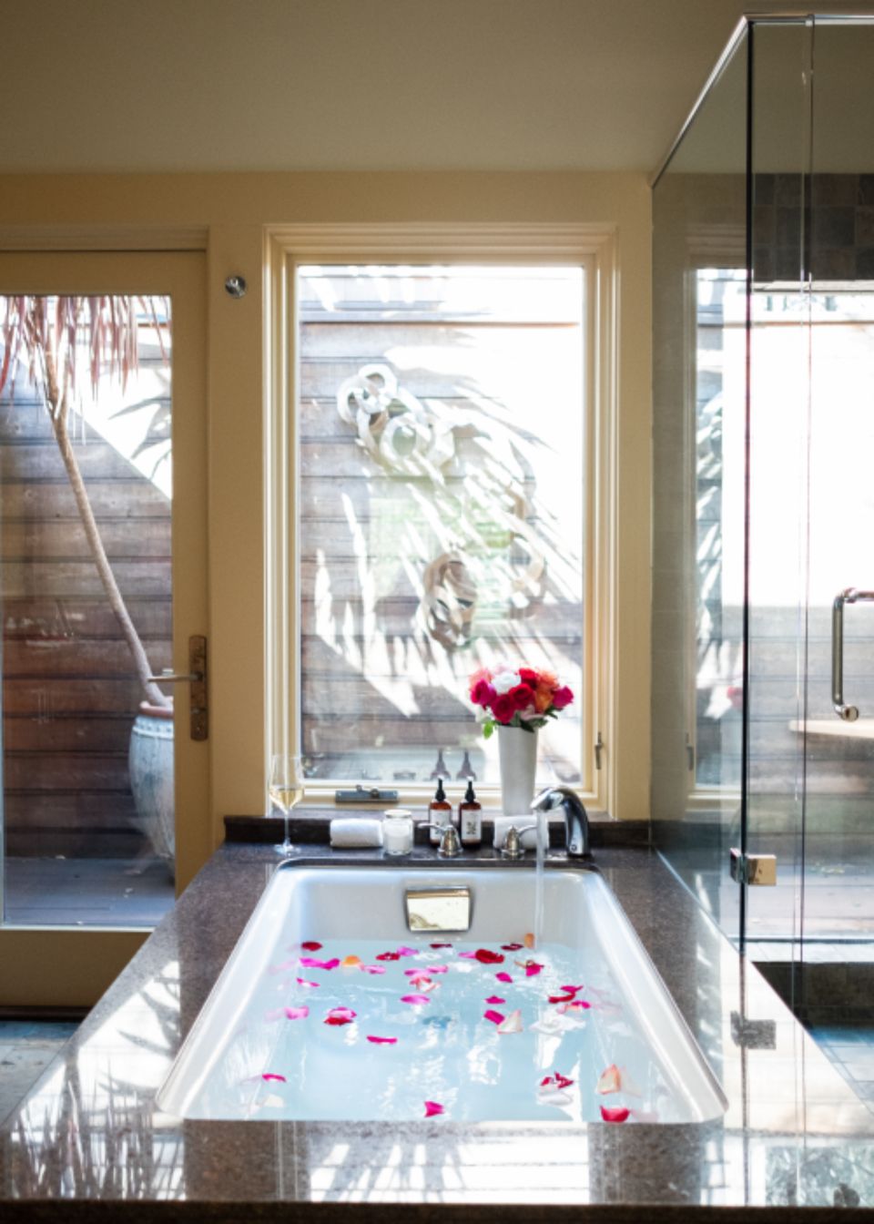 A spa treatment room prepared for a guest